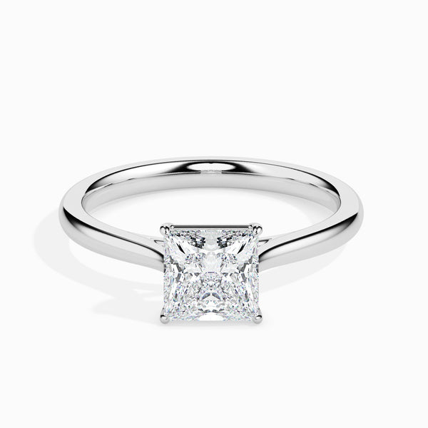 1 CT Princess Solitaire CVD F/VS Diamond Engagement Ring