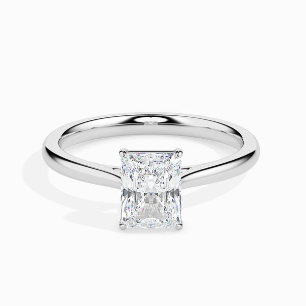 1 CT Radiant Solitaire CVD F/VS Diamond Engagement Ring