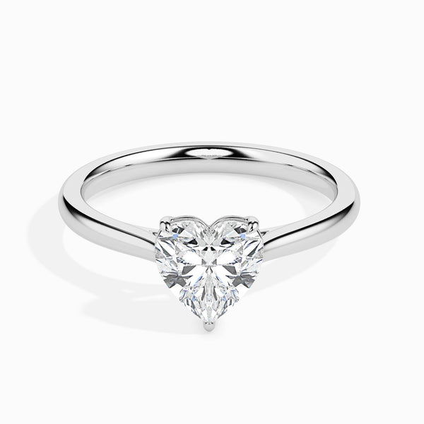 1 CT Heart Solitaire CVD F/VS Diamond Engagement Ring