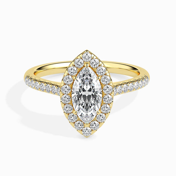 1 CT Marquise Halo CVD F/VS Diamond Engagement Ring