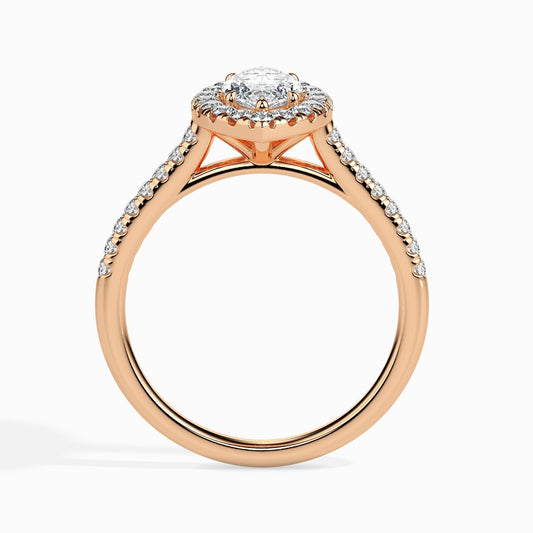 1 CT Marquise Halo CVD F/VS Diamond Engagement Ring