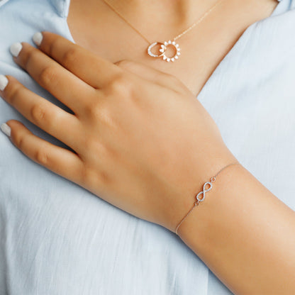 0.09ct Infinity Moissanite Diamond Bracelet for Women