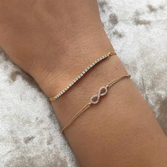 0.09ct Infinity Moissanite Diamond Bracelet for Women