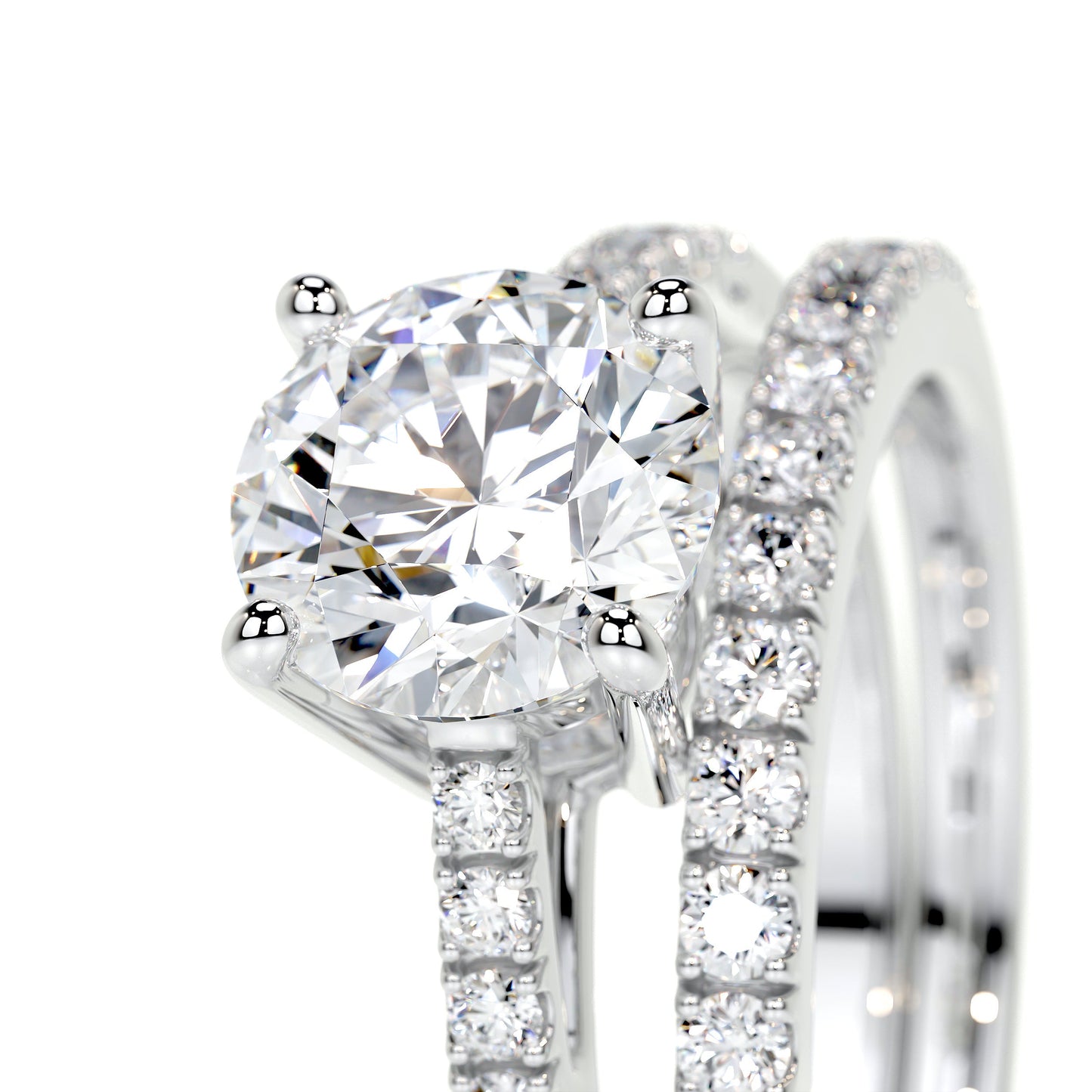anna luxe lab grown diamond bridal set -14k white gold