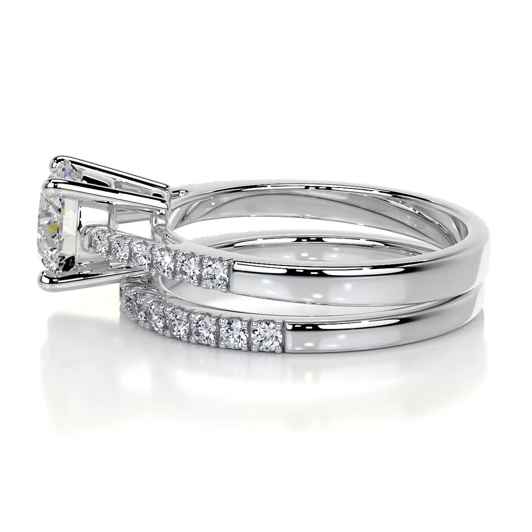 anna luxe lab grown diamond bridal set -14k white gold
