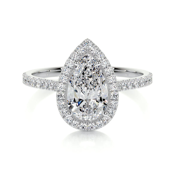 1.50 CT Pear Halo CVD F/VS2 Diamond Engagement Ring
