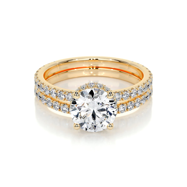 Vivienne Lab Grown Diamond Bridal Set -18K Yellow Gold