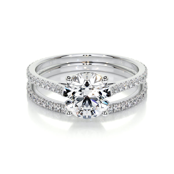 Anna Lab Grown Diamond Bridal Set -14K White Gold