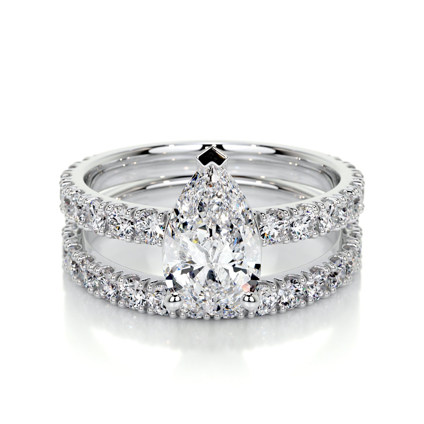 hailey lab grown diamond bridal set -14k white gold