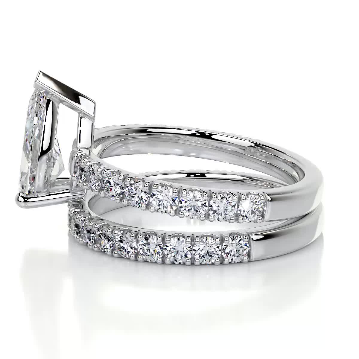 hailey lab grown diamond bridal set -14k white gold