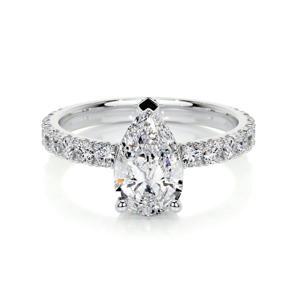 1.50 CT Pear Solitaire CVD E/VS2 Diamond Engagement Ring