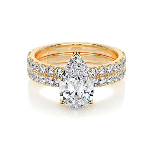 Stephanie Lab Grown Diamond Bridal Set -18K Yellow Gold