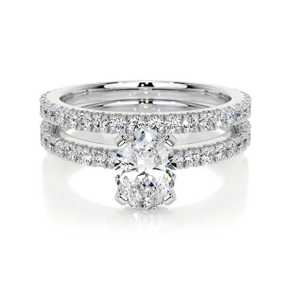 Stephanie Lab Grown Diamond Bridal Set -14K White Gold