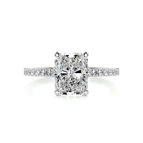 2 CT Radiant Solitaire CVD F/VS2 Diamond Engagement Ring