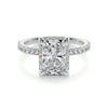 2.0 CT Radiant Hidden Halo CVD E/VS2 Diamond Engagement Ring