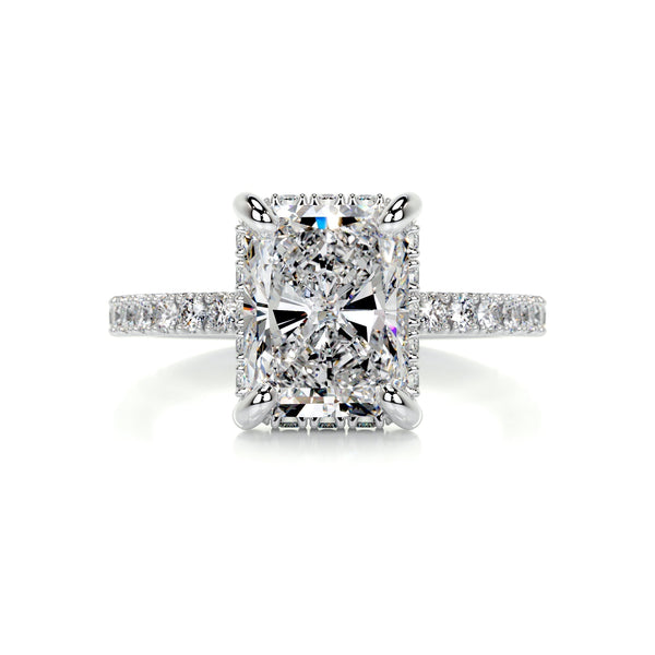 2.0 CT Radiant Hidden Halo CVD E/VS2 Diamond Engagement Ring
