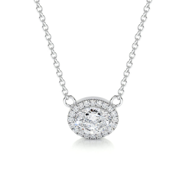 Petit Louise Lab Grown Diamond Pendant -14K White Gold