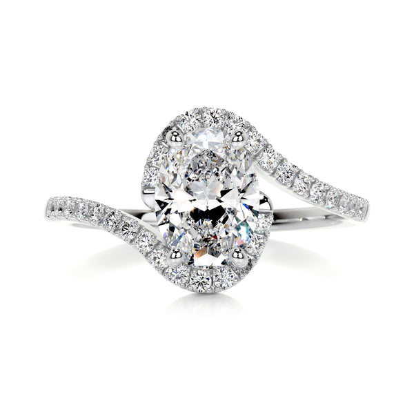 1.0 CT Oval Bypass Setting CVD E/VS1 Diamond Engagement Ring