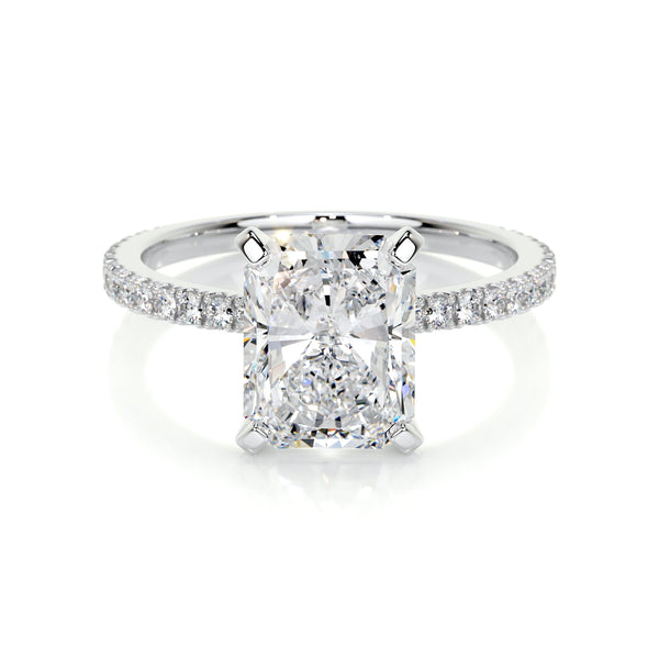 3.0 CT Radiant Pave CVD G/SI1 Diamond Engagement Ring