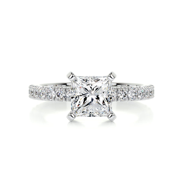 1.5 CT Princess Solitaire CVD G/VS2 Diamond Engagement Ring