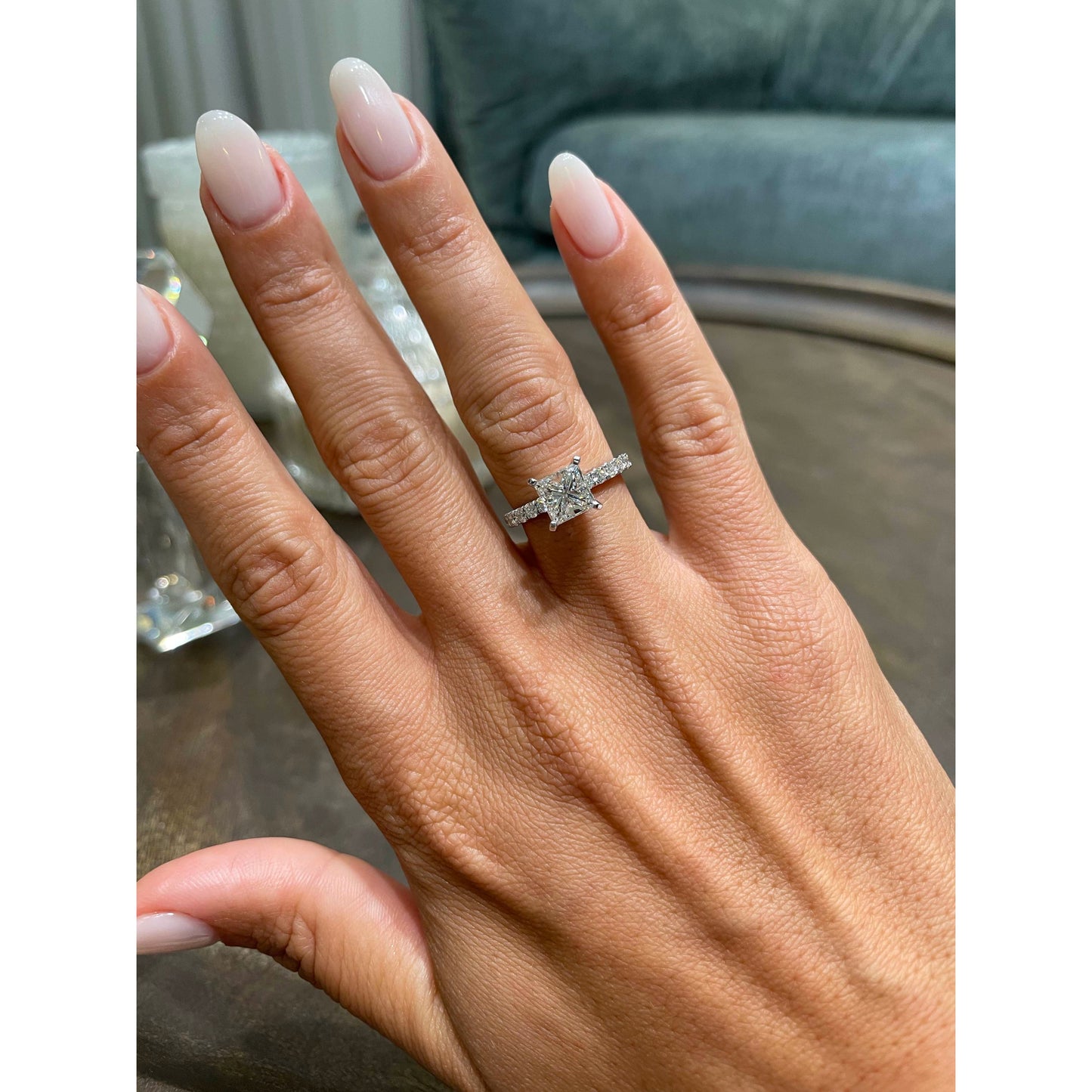 1.50 ct princess solitaire cvd g/vs2 diamond engagement ring