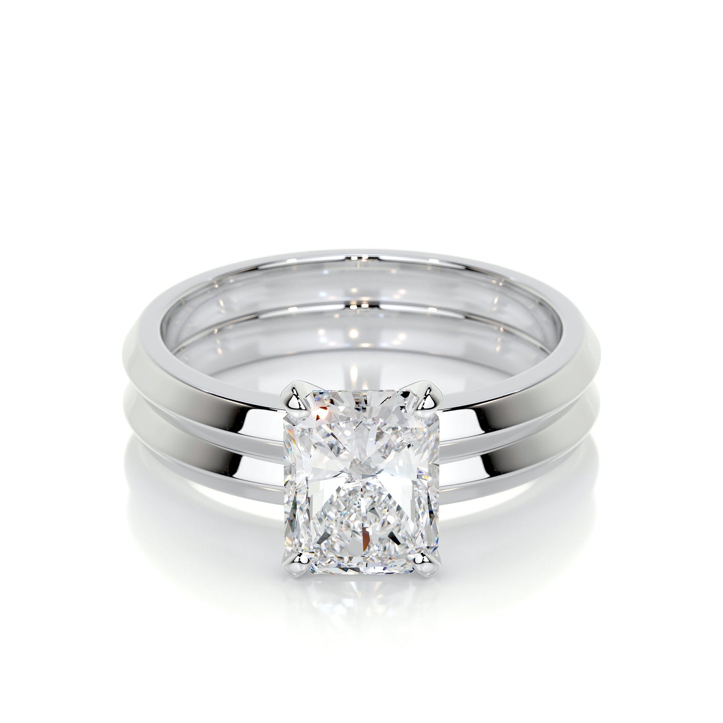 carolina lab grown diamond bridal set -14k white gold