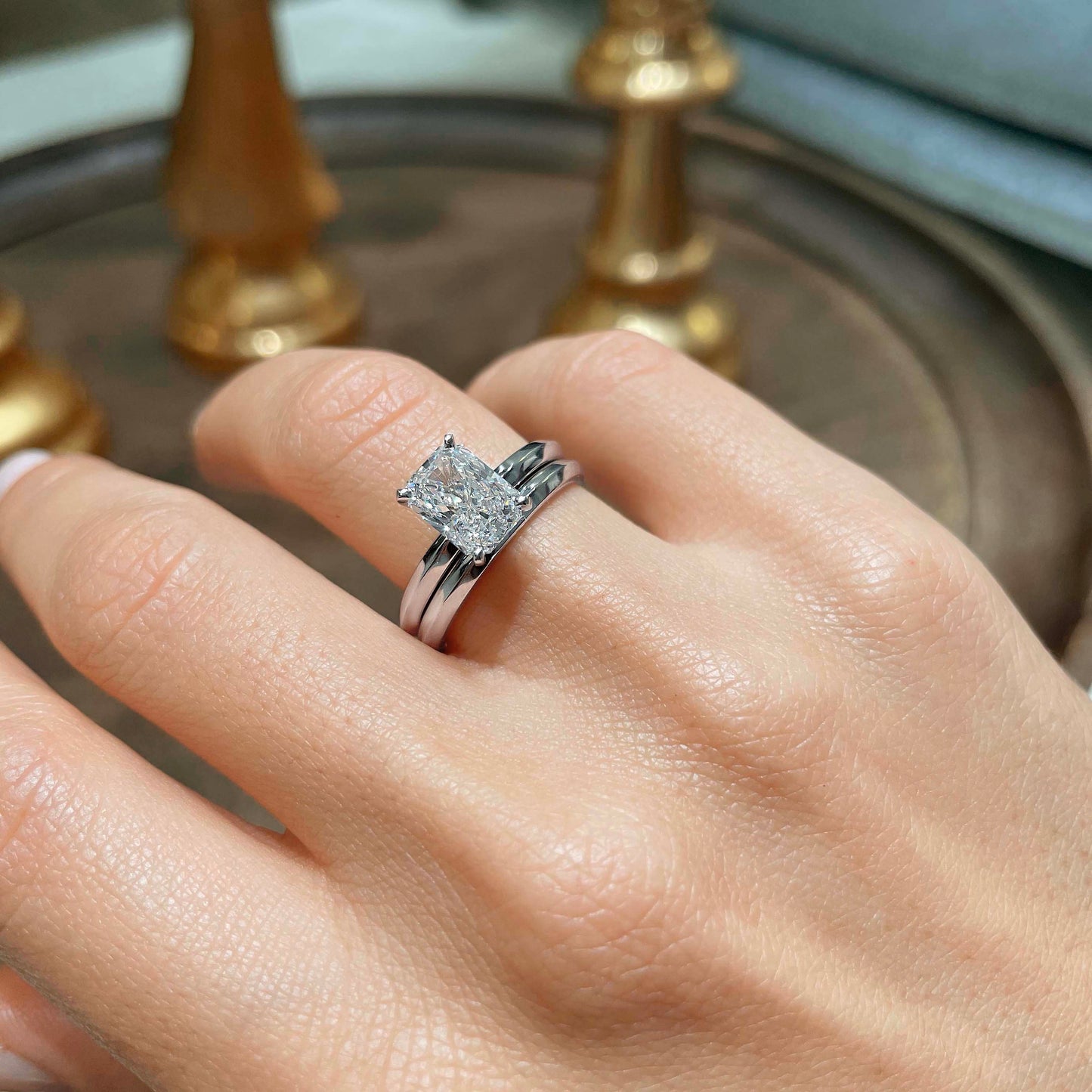 carolina lab grown diamond bridal set -14k white gold