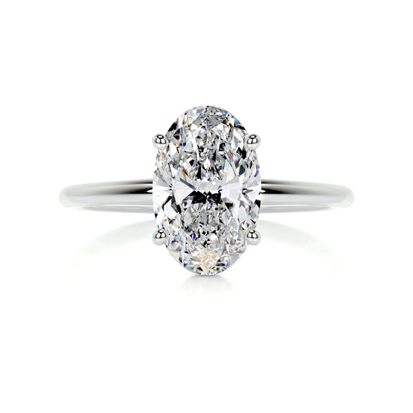 2 CT Oval Solitaire CVD E/VS2 Diamond Engagement Ring