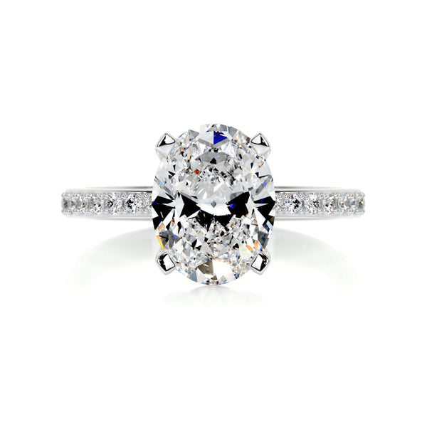 2 CT Oval Solitaire CVD F/VS2 Diamond Engagement Ring
