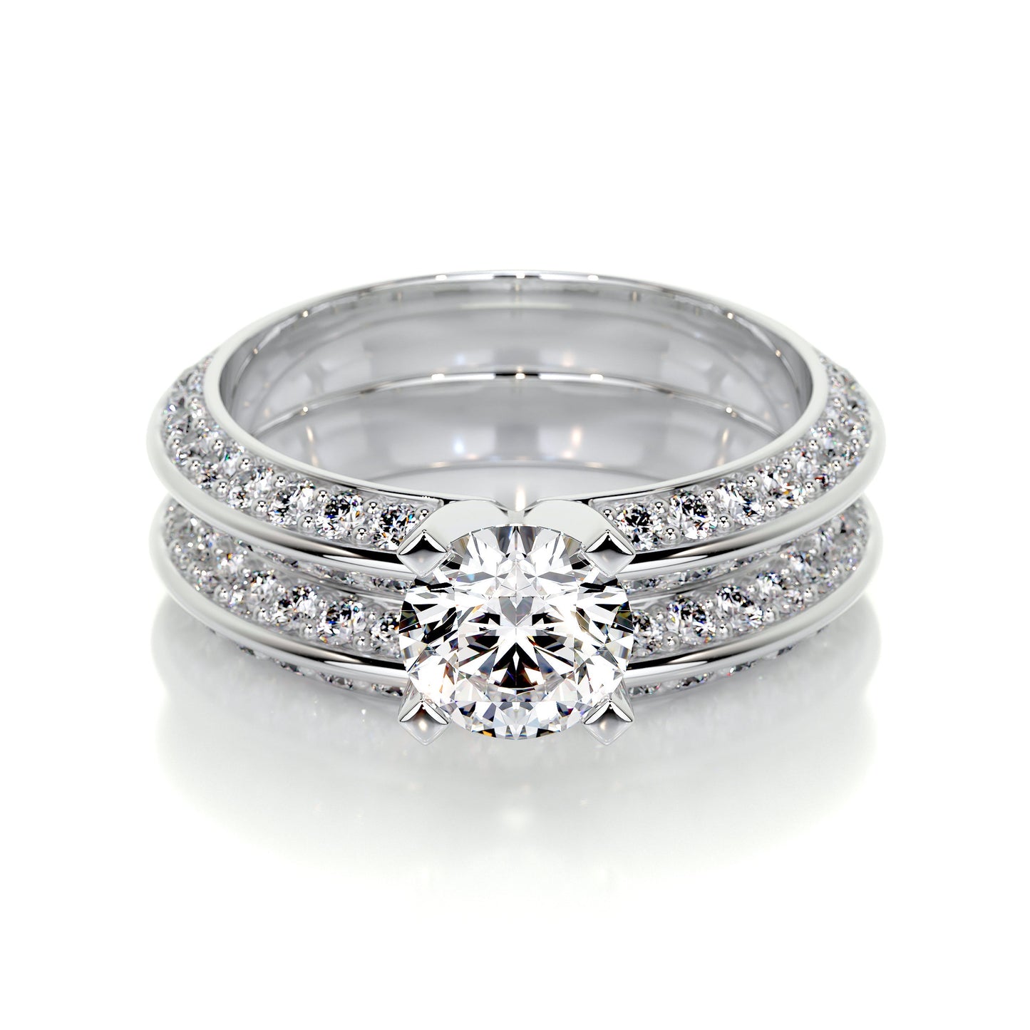 eliana lab grown diamond bridal set -14k white gold