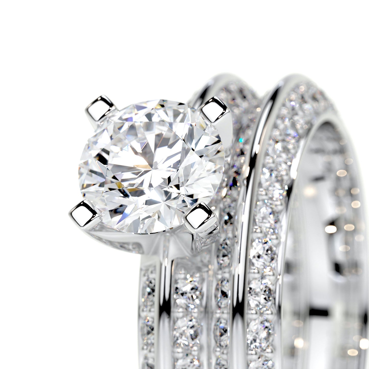 eliana lab grown diamond bridal set -14k white gold