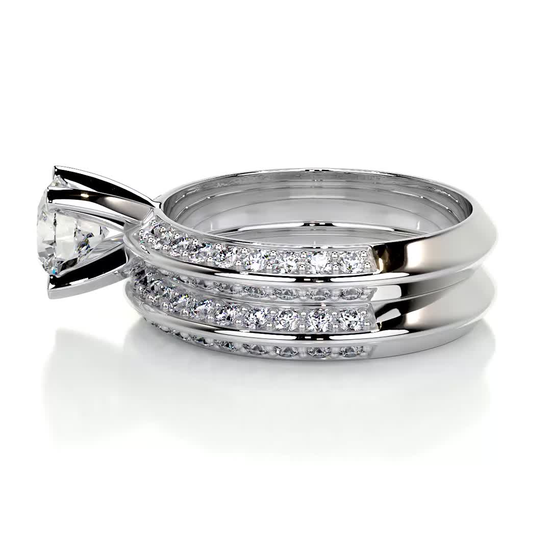 eliana lab grown diamond bridal set -14k white gold
