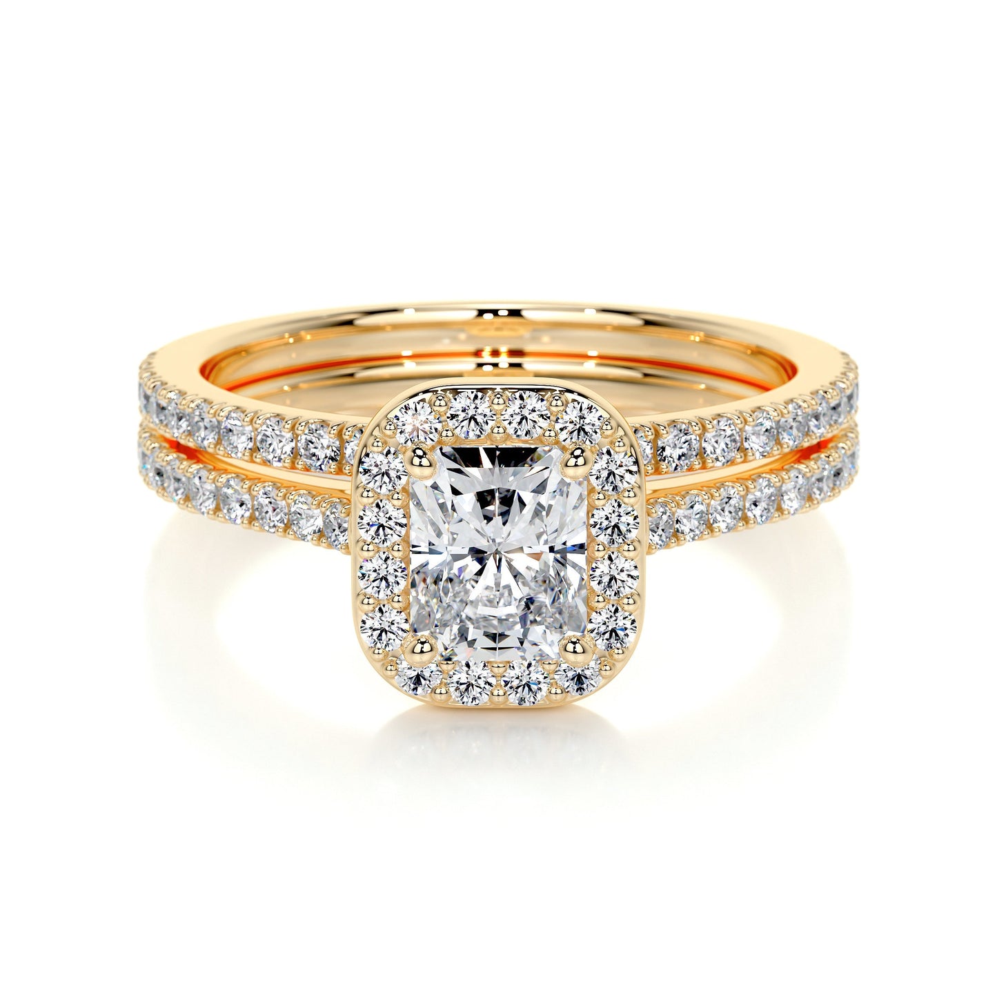 cora lab grown diamond bridal set -18k yellow gold