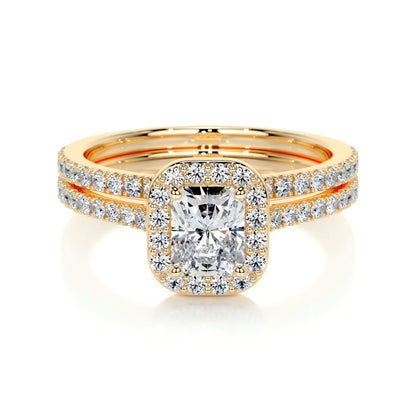 Cora Lab Grown Diamond Bridal Set -18K Yellow Gold
