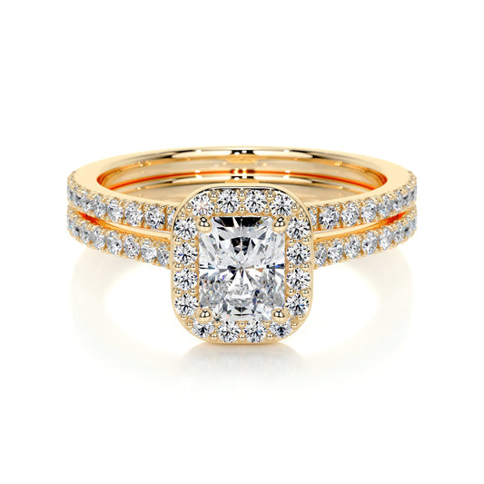 Cora Lab Grown Diamond Bridal Set -18K Yellow Gold
