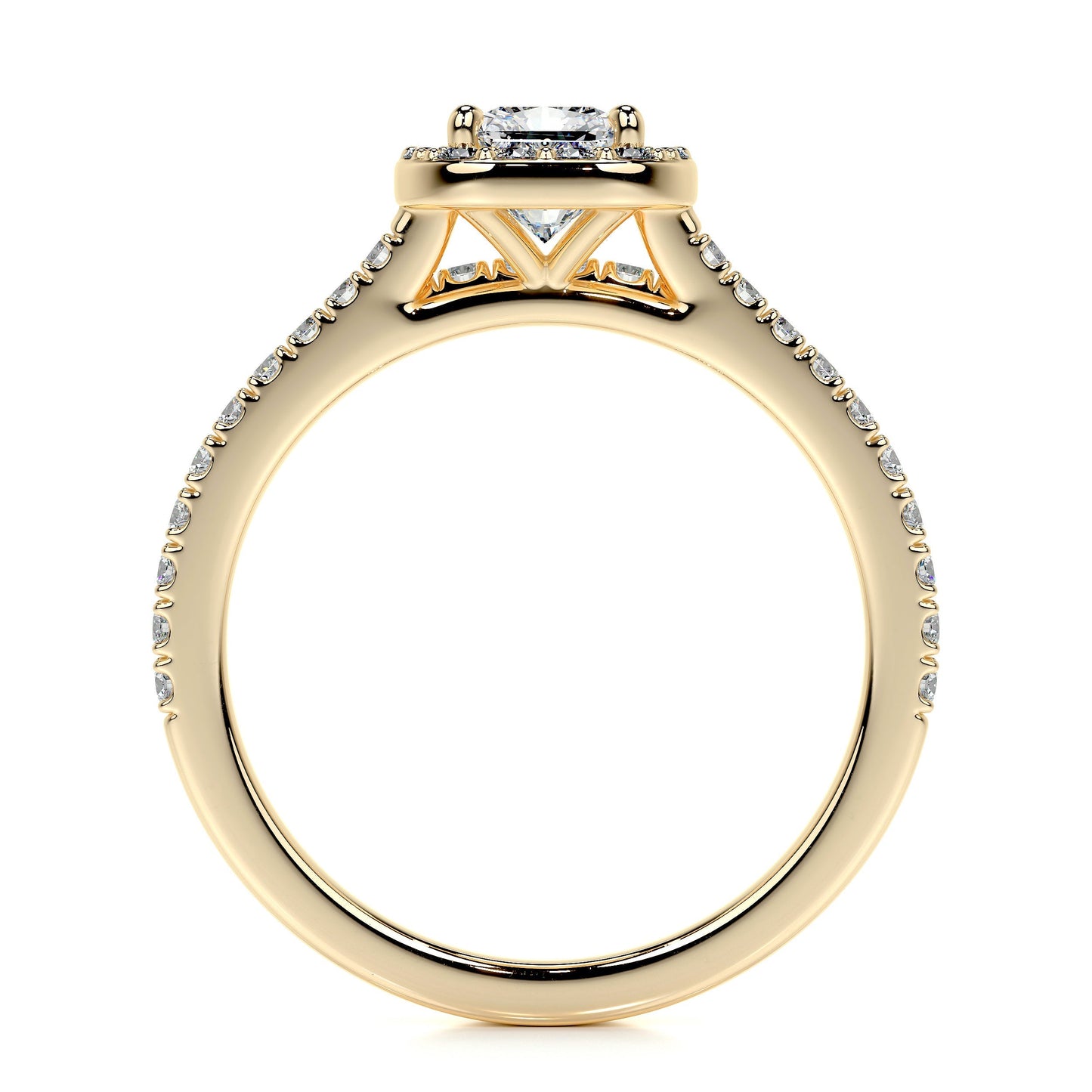 cora lab grown diamond bridal set -18k yellow gold