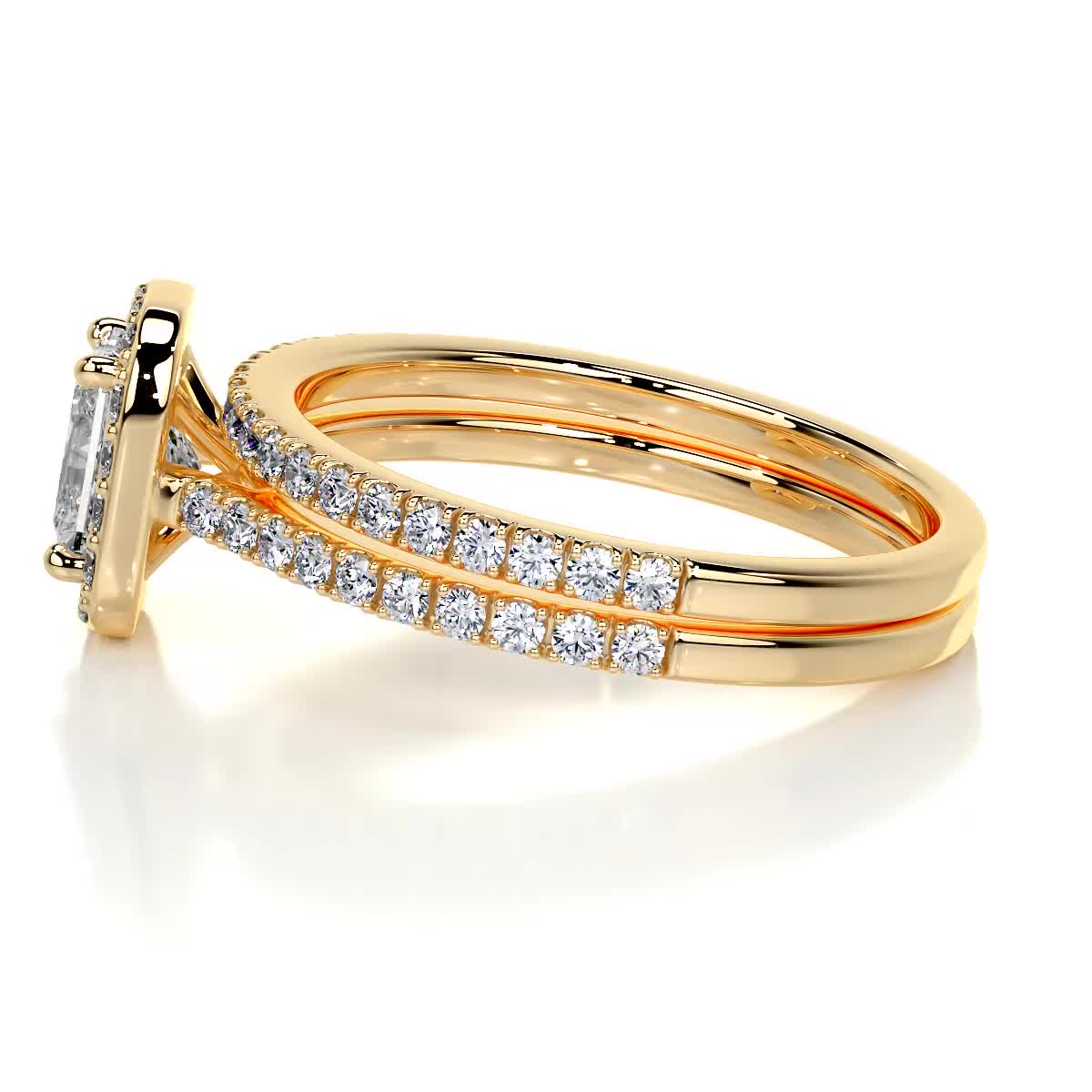 cora lab grown diamond bridal set -18k yellow gold