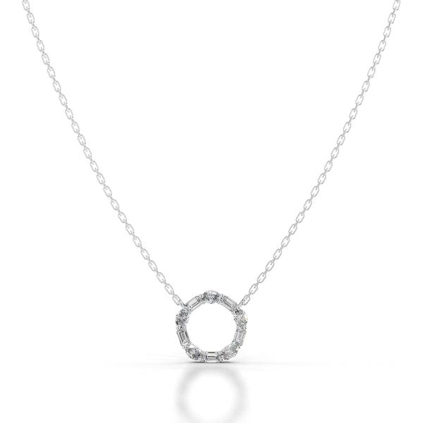 Lottie Lab Grown Diamond Hoop Pendant - 14K White Gold