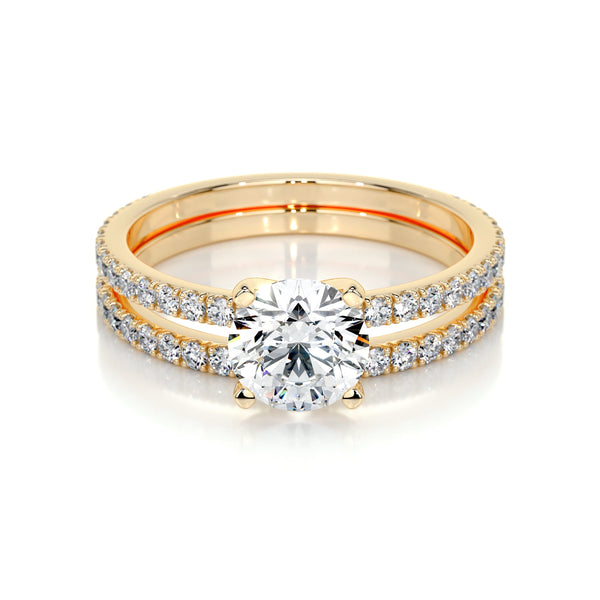 Stephanie Lab Grown Diamond Bridal Set -18K Yellow Gold