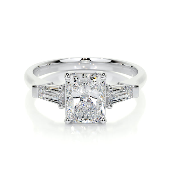 1.50 CT Radiant Three Stones CVD G/VS2 Diamond Engagement Ring