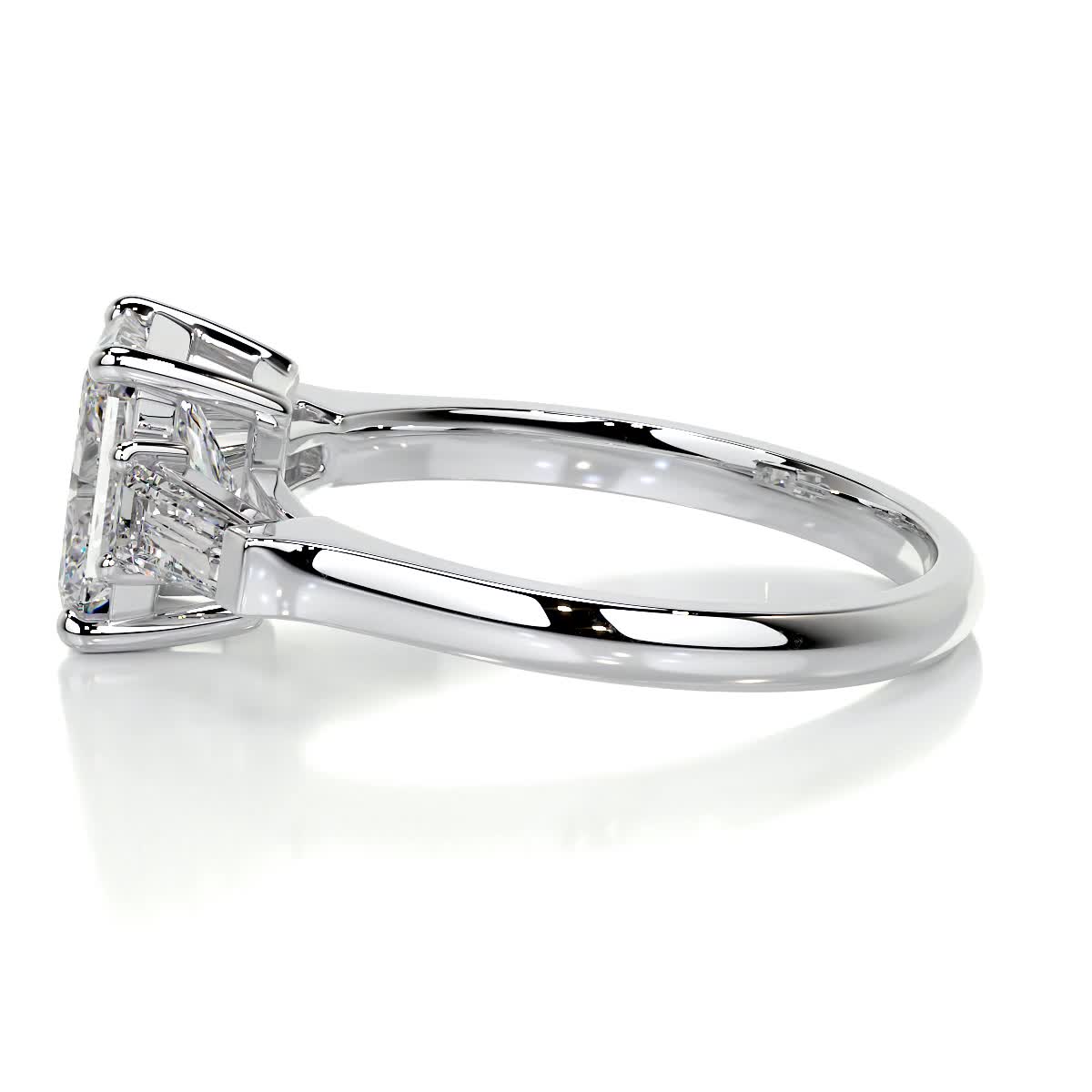1.50 ct radiant three stones cvd g/vs2 diamond engagement ring