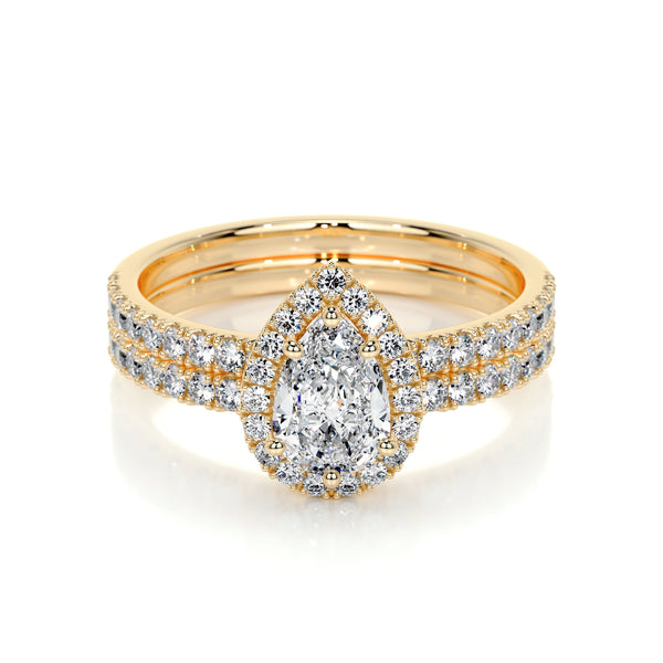 Juniper Lab Grown Diamond Bridal Set -18K Yellow Gold