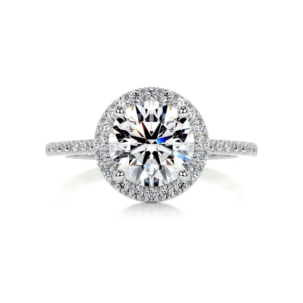 2 CT Round Halo CVD D/VS2 Diamond Engagement Ring