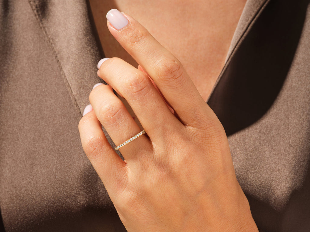 0.45ct round cut eternity diamond cvd ef/vvs wedding band