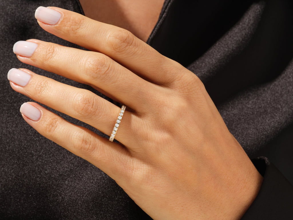 0.90ct round cut eternity cvd ef/vvs diamond wedding band