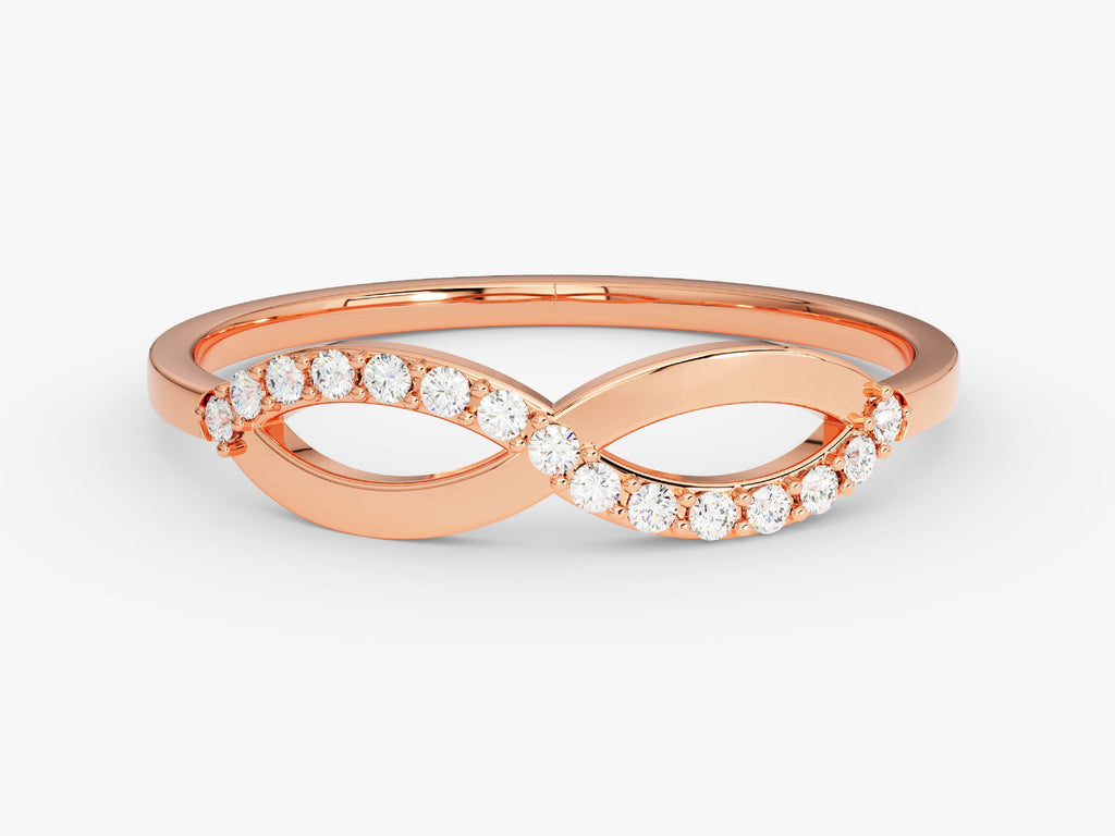 round cut halfway set infinity cvd ef/vvs diamond wedding band