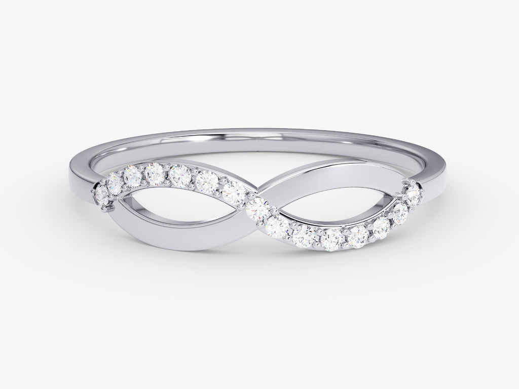 round cut halfway set infinity cvd ef/vvs diamond wedding band
