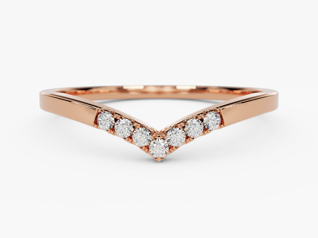 round cut curved diamond cvd ef/vvs seven-stone wedding band