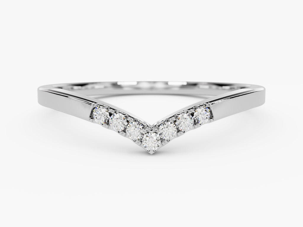 round cut curved diamond cvd ef/vvs seven-stone wedding band