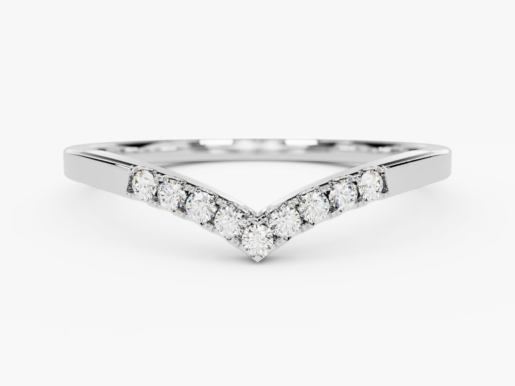 round cut curved diamond cvd ef/vvs nine-stone wedding band